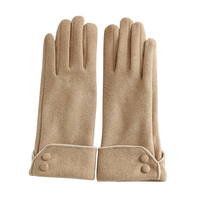Gants d'hiver pour femmes, rembourrés en velours, chauds, résistants au froid, avec décoration au poignet, pour la conduite en plein air, pour écran tactile, multicolores