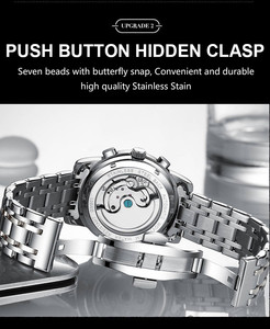 포에다가르 투르비용 시계 141 하이 퀄리티 스틸 크로노그래프 남성 손목시계 시계 기계식 시계 Relogio Masculino Reloj - Product Image 6