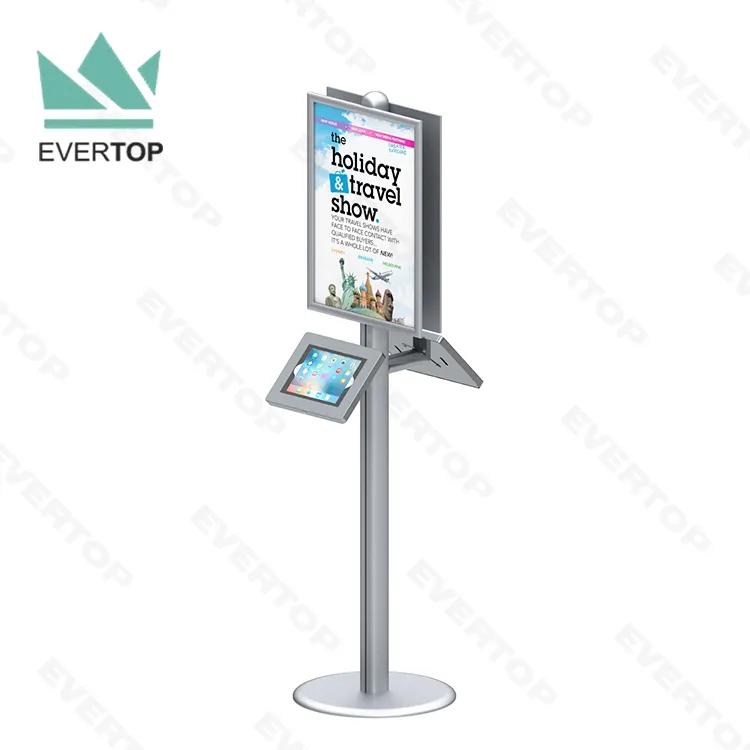 LSF04-C A2 Poster Frame Floor Display Stand Modular System with Secure for iPad Android Tablet Holder Display Stand Tablet Kiosk