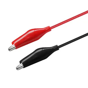 Keboalong大型シングルヘッド赤と黒のワニ口クリップ純銅テスト電源コード充電クリップシース実験用ワイヤー