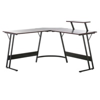 Table de jeu d'angle d'ordinateur en forme de L, bureau pc avec étagère de moniteur
