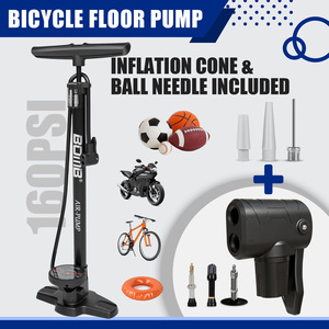 Pompe à air pour vélo BOMO Track Pump, 160 PSI, haute pression, avec manomètre rotatif pour VTT, vélo de route et Fat Bike - Product Image 3