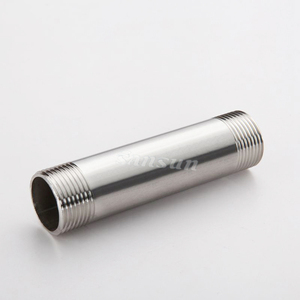 Accesorios de hierro <span class=keywords><strong>maleable</strong></span> de decoración de <span class=keywords><strong>acero</strong></span> inoxidable enchufes de tubo de rosca macho doble largo de 6 &amp;quot; - Product Image 1