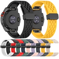 Strap Jam Tangan Olahraga Karet Garmin Fenix 7X Pro dengan Buckle Lipat untuk Garmin Quick Fit 22mm, Breathable Quick Release