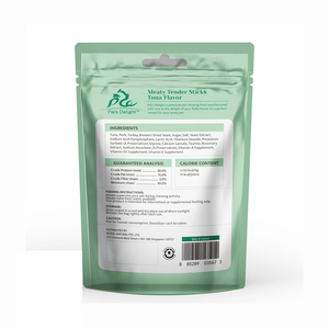 Pal's Delight Brand Catfood Soft Chewy Treats 4 "Carnoso Tender Sticks Sabor a atún 10CT Alto en proteínas Sin granos 50 g/bolsa - Product Image 6