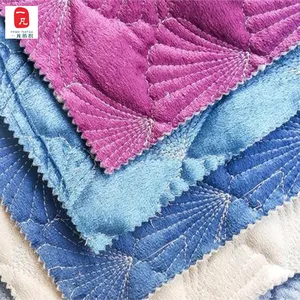 荷兰扇形夹棉刺绣面料火罩绗缝布沙发垫材料批发