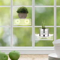 Étagère flottante en acrylique transparent sur mesure pour bonsaïs avec ventouses, support mural pour plantes d'intérieur, décoration maison