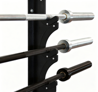 Support mural pour barres de musculation BLD, lot de 8, en acier robuste avec revêtement en poudre, support de rangement peu encombrant, coussinet de protection, facile à transporter