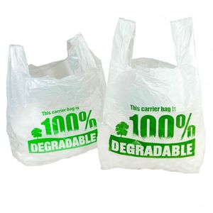 Promotional Hot Sale Custom Logo Waterproof PE Biodegradable T-Shirt <b>Bag</b> with Vest Handle for Supermarket Use - Product Image 2