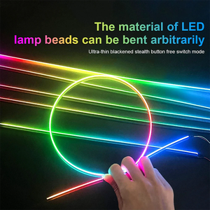 14 En 1 Universal Car Interior Decorativo LED Ambiente Tira Luz Música Multicolor RGB Auto Atmósfera Iluminación - Product Image 4