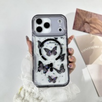 Coque de téléphone antichoc avec motif floral papillon et décoration CD pour ZT Blade V80 PRO