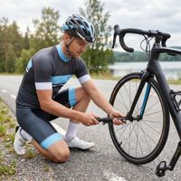 Pompe à vélo portable légère en plastique avec manomètre 80-130 PSI pour vélos de montagne et de route