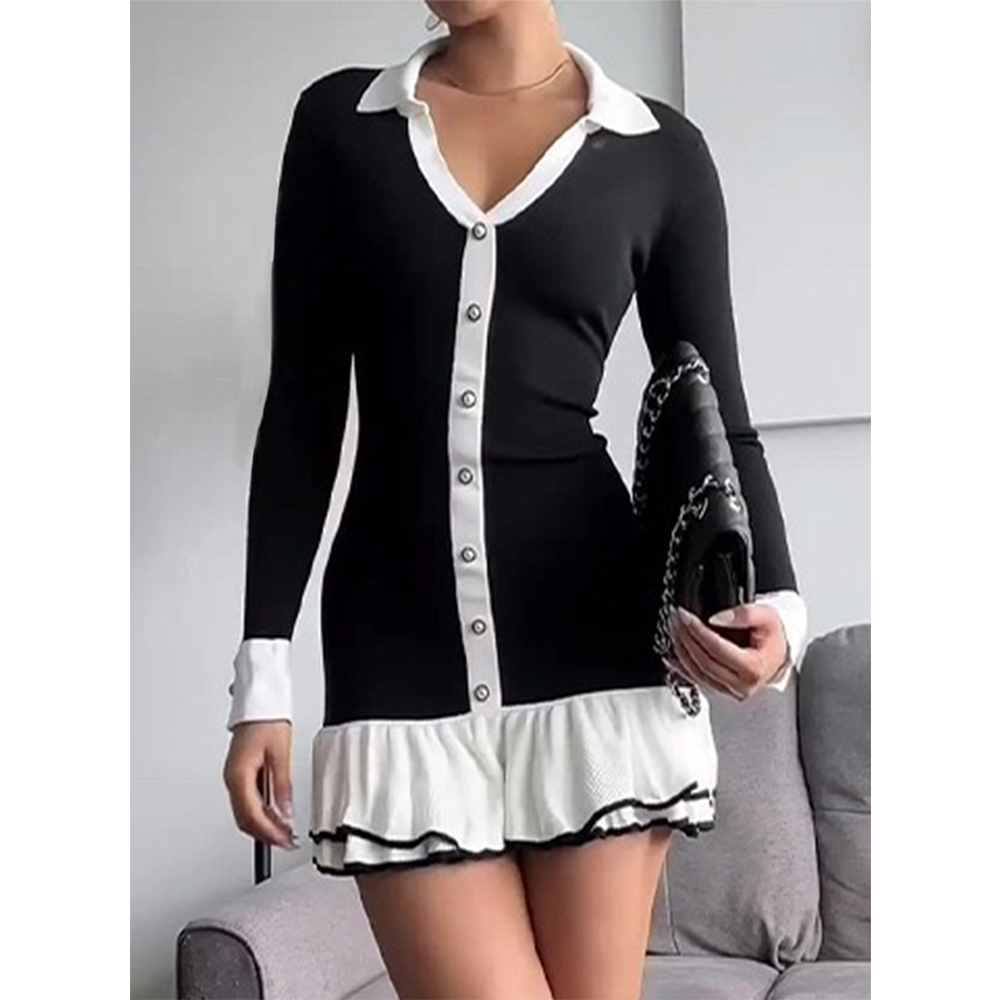 chinese dress ladies PRETTYGARDEN Sweater Dresses for Women 2026 Trendy Long Sleeve Button Down  Short Mini Fall Winter Dress (Army Green,Small) at Amazon Women's Clothing  store main image 1
