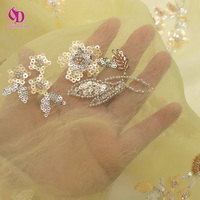 Nouvel Arrivage en Gros Tissu Brodé 3D Perlé à Paillettes en Tube, Dentelle Organza Composée, Tissu d'Habillement de Haute Qualité