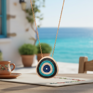 Pendentif en pierre de saphir et Turquoise de forme ronde, vente en gros de bijoux en argent Sterling - Product Image 3