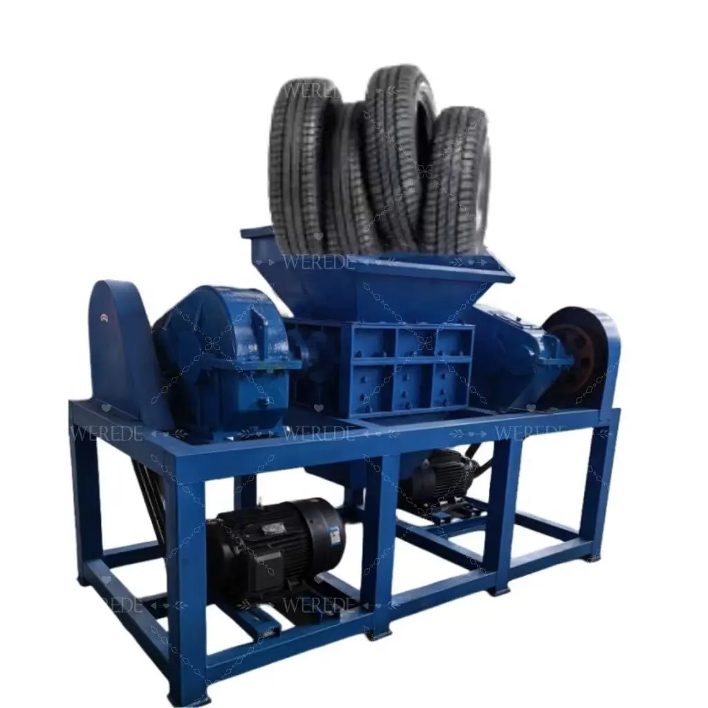 Efficient Tire Shredder Machine For Car Tire Crusher Recycling Plant Waste Cartoon Cardboard Tyre Shredder For Sale