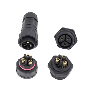 Feeding System Male Female 3 Pin M25 IP67 Waterproof Power Panel Mount Connector