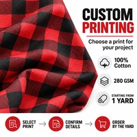 Tissu en toile 100% coton à motif écossais, sans MOQ, échantillon gratuit, impression numérique personnalisée, tissu pour sacs à dos et pochettes