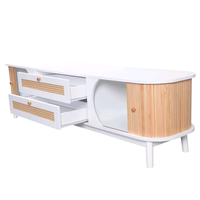 Meuble TV Combohome en bois, console de rangement, centre de divertissement multimédia pour salon