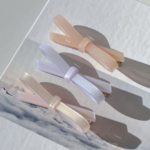 Pinces à cheveux en métal pour fille, style coréen, nœud papillon simple, barrettes plates en acétate, pinces à cheveux <span class=keywords><strong>Crocodile</strong></span> - Product Image 5