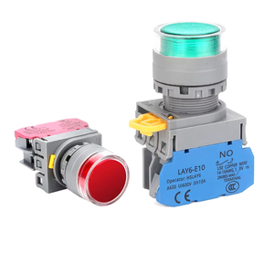 Interruptor de Botón HLGK con Luz LAY6F-10D, Tipo Pulsador Metálico, LED, Autobloqueante, con Cubierta Protectora de 22mm, LAY6F-10D, Plástico PU - Product Image 4