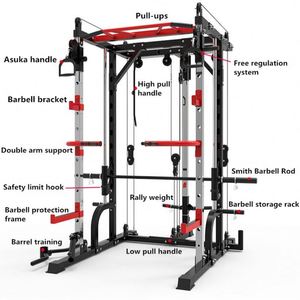 Banco de Pesas Plegable de Acero HuiTi Fitness <span class=keywords><strong>LJ</strong></span>-HS40, Equipo de Levantamiento de Pesas, Máquina <span class=keywords><strong>Smith</strong></span>, Soporte para Sentadillas, Uso en Interiores - Product Image 3
