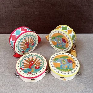 กลองไม้ขนาด 6 นิ้ว ขายส่ง กลองสองด้าน เครื่องดนตรีออร์ฟสำหรับเด็ก อุปกรณ์ช่วยสอนเต้นรำ - Product Image 4