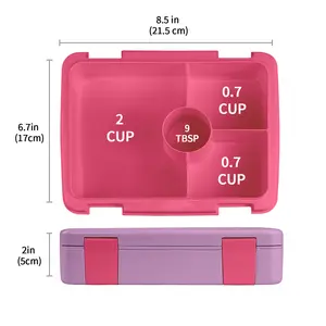 Wholesale 4 Compartments School Kids Bento Lunch Box Manufacturer BPA Free Reusable Lunch Box Sauce Containers For Kids