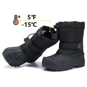 YL-25379 Bottes d'hiver pour enfants, noires, chaudes, thermiques, antidérapantes, résistantes à l'eau, pour l'extérieur, vente en gros - Product Image 4