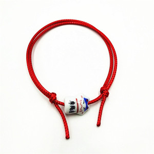 Ceramic Blessing <b>Bracelet</b> Hand Woven Red <b>String</b> Zodiac Animal Cartoon Unisex Gift Jewelry - Product Image 3