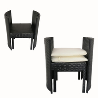 Table en rotin ronde pour jardin, patio et balcon, vente en gros d'usine, mobilier d'extérieur gain de place