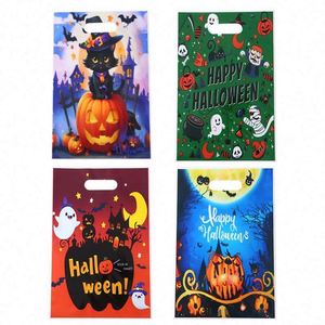 4 sacs de shopping en plastique OPP avec poignées, thème Halloween, pour bonbons, cadeaux, chocolats, boutique, vente au détail - Product Image 5