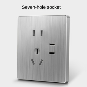 Interruptores de panel de metal de nuevo diseño interruptor de pared de luz eléctrica y enchufe doméstico - Product Image 6