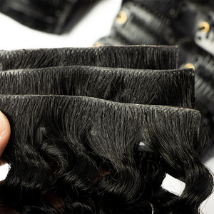 Clip invisibile per capelli ricciolenti con capelli grezzi <span class=keywords><strong>e</strong></span> crespi per Extension con doppia molletta invisibile nei capelli vergini - Product Image 1