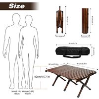 Table de pique-nique en bois, Table de Camping Portable pliante Table de pique-nique en bois