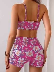 2025 Hete dames bloemenprint 2-delige plus <span class=keywords><strong>size</strong></span> bikini's met ronde halslijn, maten <span class=keywords><strong>XL</strong></span>/<span class=keywords><strong>XXL</strong></span>, sexy design - Product Image 4