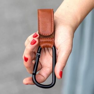 PU Leder Mama Haken Kinderwagen Tasche Haken Kleiderbügel Kinderwagen Kleiderbügel Kinderwagen Haken Clips für Wickelt asche - Product Image 5