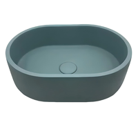 YADY KY0037 Guangdong Lavabo ovale moderne en travertin finition polie, évier à poser, capacité 9L, garantie 2 ans, sans trou pour robinet