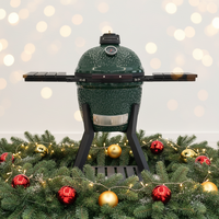 Parrilla Kamado Portátil Moderna de Cerámica MK16Pro de 16 Pulgadas, Parrilla Familiar con Ruedas para Exteriores, Barbacoa de Carbón