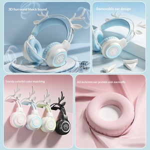Cute Cat Ear Wired Gaming Headset Over Ear Headphones With Mic For PC Laptop Wholesale - Product Image 3