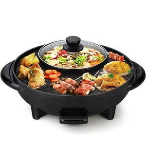 Gran oferta, Parrilla de barbacoa eléctrica de mesa, Parrilla de barbacoa de piedra, estufa de plato de frotamiento, <span class=keywords><strong>horno</strong></span> eléctrico redondo de aluminio <span class=keywords><strong>y</strong></span> bandeja para hornear eléctrica - Product Image 4