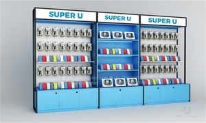 جدار خشبي <span class=keywords><strong>Pegboard</strong></span> هاتف محمول رف عرض إكسسوارات رفوف متجر عرض القضية مع شرائط ليد ملحقات الهاتف عرض - Product Image 4