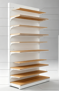 Estanterías Metálicas Multicapa de Alta Calidad para Supermercados Comerciales, Góndola Blanca con Placa Trasera Simple o Doble para Exhibición en Tiendas - Product Image 6