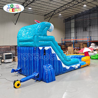 Toboggan aquatique gonflable en PVC pour l'extérieur, thème piscine-surf, pour enfants et adultes
