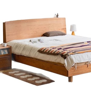 Lit plateforme double Shire en bois massif 1,8 m/1,5 m avec tête de lit en bois de cerisier, mobilier de chambre à coucher - Product Image 5