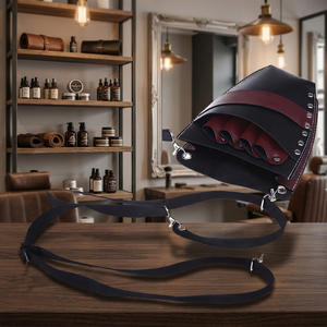 Étui pour ciseaux de barbier en cuir PU écologique ASAP, cousu à la machine, réutilisable, multifonctionnel, sac de salon pour les poils du corps - Product Image 2