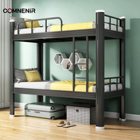 Lit mezzanine en métal queen size de haute qualité avec escalier Mobilier d'école et d'auberge à guichet unique Lits superposés pour dortoirs pour adultes pour chambre à coucher