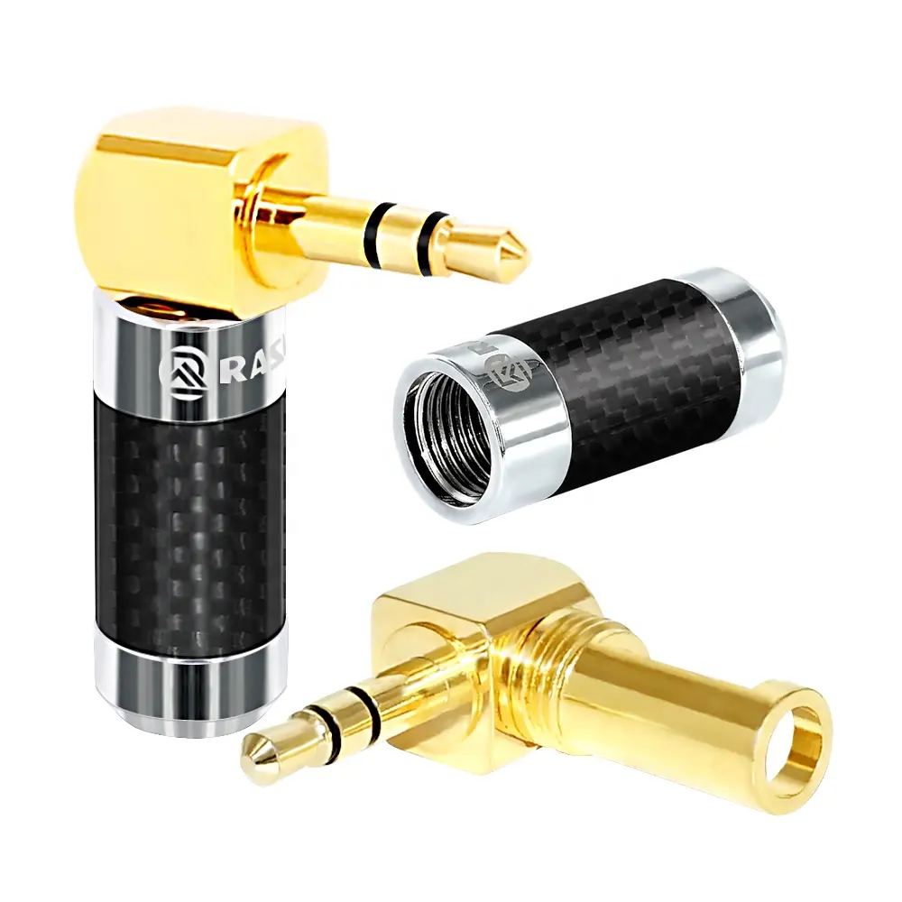 High end 3.5 MM 4 Way Jack 3 Pole Mini Headset Gold-plated Stereo Plug 3.5mm Male Audio Jack Connector