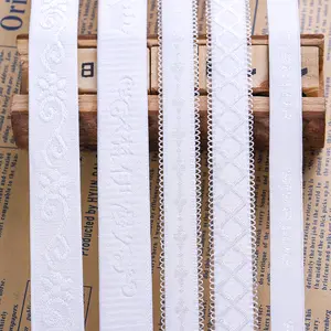 Correas de sujetador jacquard con banda elástica de nailon, lencería blanca con patrón de suministro directo de fabricante a bajo precio