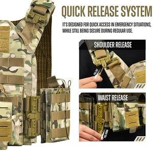 Gilet lesté tactique à dégagement rapide pour hommes, doublure en polyester imperméable 1000D pour l'entraînement en plein air, la chasse et le gaming - Product Image 4